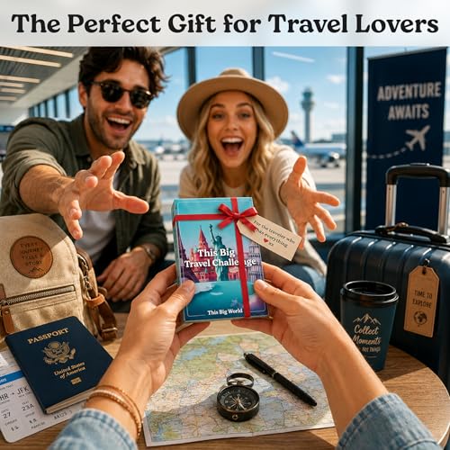 50 Scratch-Off Travel Challenge Cards - Unique Travel Gift for Women, Men, Couples & Travelers - Instant Adventure Ideas & Prompts for Trips or Hometown