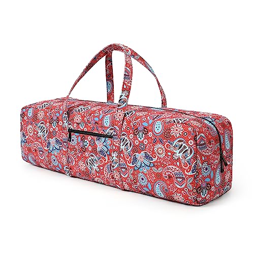 Boulder Bee | Yoga Mat Bag | Large Yoga Mat Carrier with Wet Pocket | Yoga Gifts | Gym Tote Bag for Women - color: Red