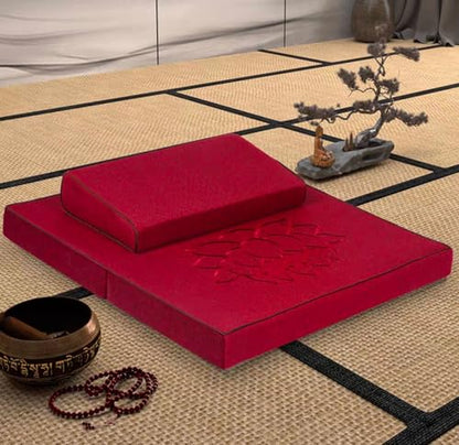 Meditation Mats,Futons, Household Folding, Thickened Fabrics, Coconut Palm, Kneeling Mats(Size:31x31inch,Color:Red) - color: Red, size: 31x31inch