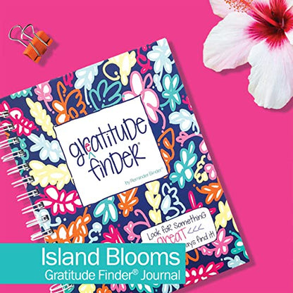 Gratitude Journal 52 Week Daily Positive Thinking for Thankfulness + Sticker Set | Gratitude Finder - color: Island Bloom + Grateful Heart Stickers