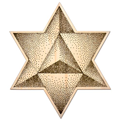 Fourth Level MFG 12" Merkabah, Sacred Geometry Wood Wall Art, Spiritual Vehicle Divine Connection Symbol, Zen Home Decoration for Yoga and Meditation, Good Chakra Energy Altar Decor - color: Merkabah