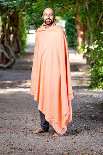 Meditation Shawl or Meditation Blanket, Shawl/Wrap, Oversize Scarf/Stole. Large. Unisex. - color: Salmon