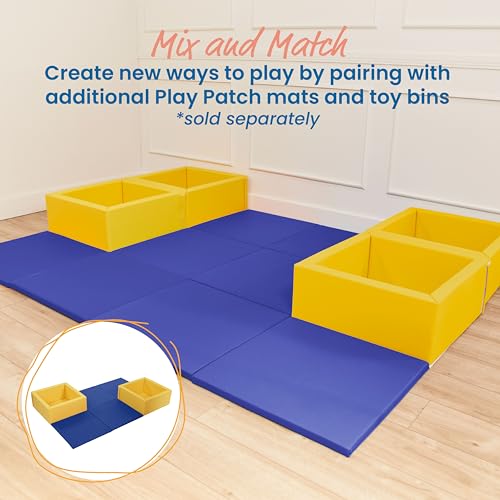 ECR4Kids SoftZone Play Patch Activity Mat Squares, Modular Playmat, Blue, 4-Pack - color: Blue