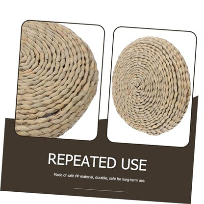 PRETYZOOM Yoga Meditation Cushion Thick Floor Mat Handwoven Straw Pillow Seating Pad for Home Office