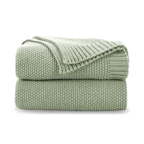 CozeCube Sage Green Throw Blanket for Couch, Soft Cozy Cable Knit Throw for Bed Sofa Living Room, Lightweight Warm Decorative Farmhouse Christmas Blanket, 50"x60", Sage Green - color: Sage, size: 50"x60"