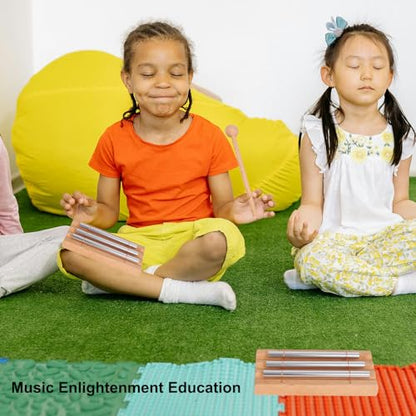 LIEKE 3 Tone Hand Chime Meditation Instrument Mindfulness Bell for Yoga Meditation Sound Healing - color: 3 Tone Chime