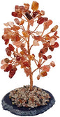 Mina Heal Crystal Gem Money Tree for Chakra Healing Feng Shui Meditation Good Luck Wealth & Prosperity - color: Agate(orange)