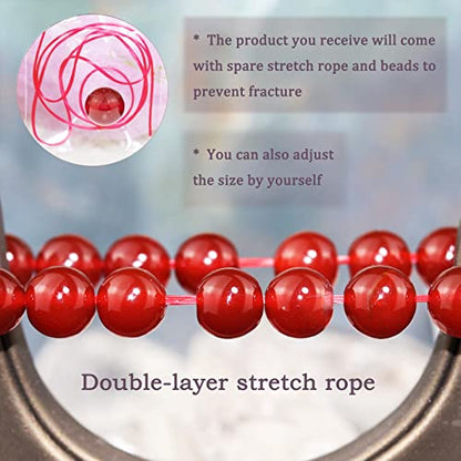 8mm Natural Gemstone Stretch Bracelet, Handmade Unisex Crystal Bracelets for Meditation, Yoga, Spiritual Healing & Positive Energy - color: carnelian