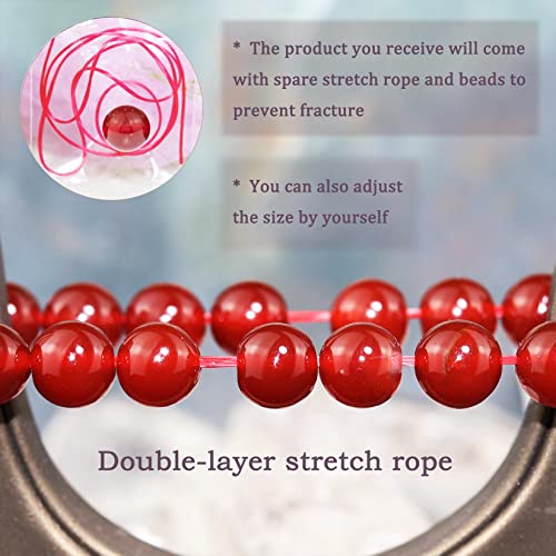 8mm Natural Gemstone Stretch Bracelet, Handmade Unisex Crystal Bracelets for Meditation, Yoga, Spiritual Healing & Positive Energy - color: carnelian