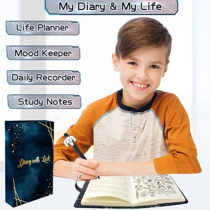 Video Game Diary with Lock for Boys Ages 8-12, Game Journal for Teen Boys 10-18, Cool Birthday Gifts for Kids Journal, Writing Gaming Notebook with Pen Back to School Gifts for 8 9 10 11 12 13 14 15 16 Teenagers