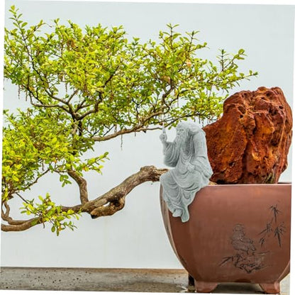 Hemoton Decorative Buddha Figurine Sandstone Craft for Zen Garden Tranquil Monk Statue for Home Decor and Fish Tank Unique Miniature Bonsai Ornament