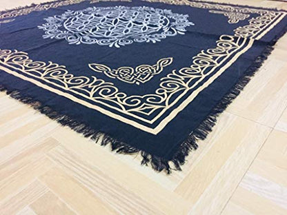 Indian Consigners Altar Cloth Flower of Life Witchcraft Altars Tarot Spread Wiccan Spiritual sacred cloth (Flower of Life) - color: Flower of Life Gold Silver