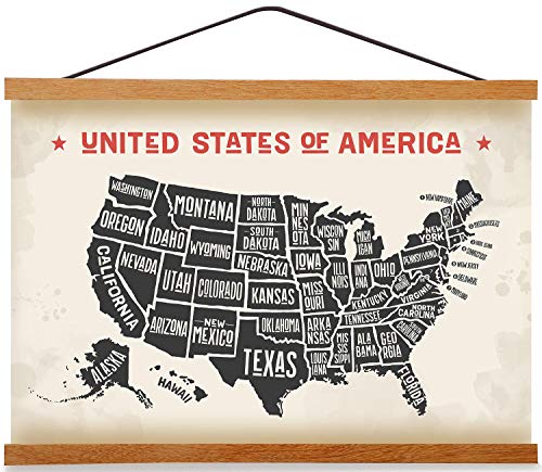 Magnetic Poster Hanger Frame for 28x40 28x20 28x22 Movie Music Posters Wall Art,Teak Wood Picture Frames for Large Canvas Diamond Map Decor, Living Room Calendar Banner Tapestry Photo Hanging Stand - color: Teak, size: 28 Inch