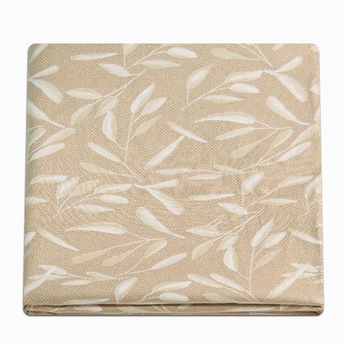 ZonLi Futon Mattress Cover 100% Cotton Queen Size for Japanese Floor Futon Mattress with Zipper,Tatami Floor Sleeping Mat Cover,Super Soft and Machine Washable (64‘’x84‘’, Beige Leaves) - color: Beige, size: Queen