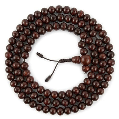 Agan Traders 108 Mala Prayer Beads Necklace for Men & Women – Tibetan Buddhist Prayer Beads Wrist Mala - Handmade Yak Bone Japa Mala Beads for Meditation, Yoga & Healing - color: Rosewood-8mm