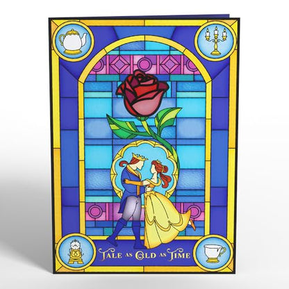 Lovepop Everyday Disney's Beauty and The Beast Suncatcher Card for Her and Him - 3D Greeting Cards for Men, Women - Tale as Old as Time - 5" x 7" Card - Blank Notecard & Envelope Included - color: Disney's Beauty and The Beast Tale as Old as Time Suncatch