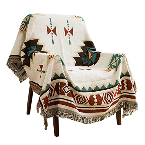 Hopstar Aztec Throw Blanket Navajo Indian Blankets and Throws Boho Western Decor Couch Cover Blanket for Bed Sofa Living Room Beach Travel 51"x63" - color: Sucre, size: 51"x63"