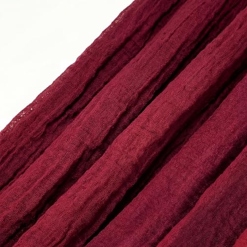 Geyoga 6 Pcs Women Scarf Shawl Hijab Scarves Cotton Crinkle Hijab for Women Blend Shawl Crinkle Wrap Head for Seasons - color: Dark Red