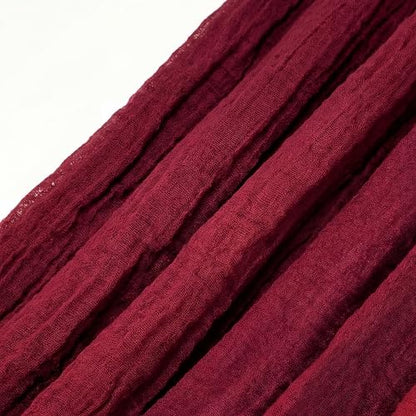 Geyoga 6 Pcs Women Scarf Shawl Hijab Scarves Cotton Crinkle Hijab for Women Blend Shawl Crinkle Wrap Head for Seasons - color: Dark Red