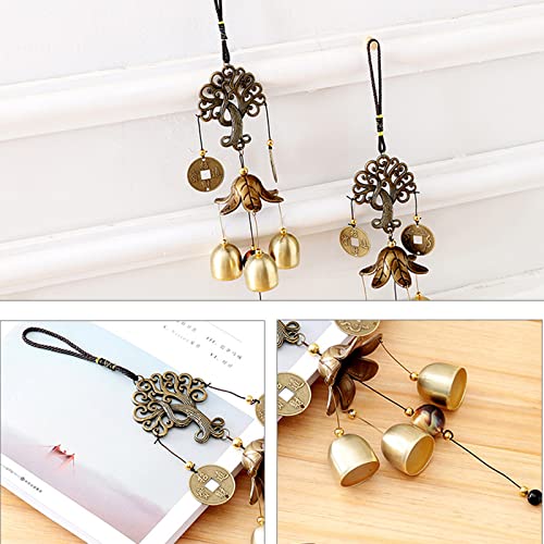 Wind Chimes Outdoor Fortune Tree Metal Bells Feng Shui WindChimes for Lucky Home Garden Patio Yard Hanging Decor Gift
