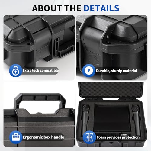 Microphone Carrying Storage Hard Case 2 mic Custom Foam+（ DIY Foam） for Mic Audio Gear Mic Bag Microphone case compatible Phenyx TONOR shure Wireless Microphone 16.5 x 14 x 4.7 inch - color: 2mic case