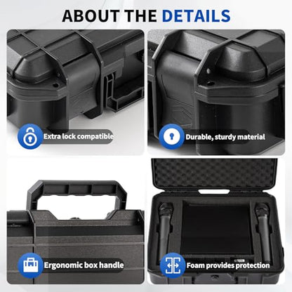 Microphone Carrying Storage Hard Case 2 mic Custom Foam+（ DIY Foam） for Mic Audio Gear Mic Bag Microphone case compatible Phenyx TONOR shure Wireless Microphone 16.5 x 14 x 4.7 inch - color: 2mic case