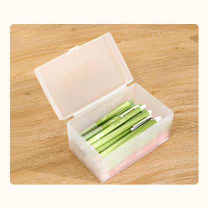 Frosted Storage Box with Lid Card Drawer Storage Box Organizer-Medium - size: Medium