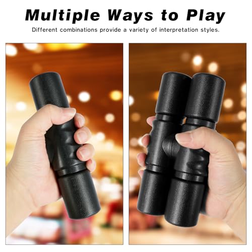 RANMING Twist Shaker ABS Double Row Shakers Percussion Instruments Medium Volume Latin Percussion Instruments for Accompaniment, Studio, Band, Drummers (Black)