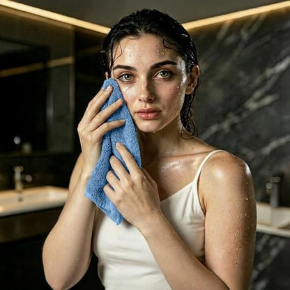 RIVERSIDE Pack of 24 Wash Cloths for Showering, 12 x 12 Inches, Super Soft & Absorbent, 100% Cotton Washcloths Premium Quality Flannel Face Cloths for Bathroom, Gym, Spa (Electric Blue, 24 Pack) - color: Electric Blue