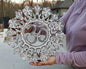 DharmaObjects Handcrafted Wooden Om Wall Decor Hanging Art - color: OM WHITE