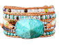 Boho Wrap Bracelet for Women, Handmade Natural Imperial Jasper Multi-Layer Stone Beaded Bracelet, Bohemian Healing Crystal Stone Jewelry Gifts - color: Amazonite