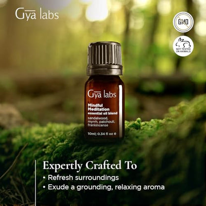 Gya Labs Mindful Meditation Essential Oil Blend - 100% Pure Natural Undiluted Meditation Essential Oil - Grounding & Relaxing (0.34 Fl Oz)
