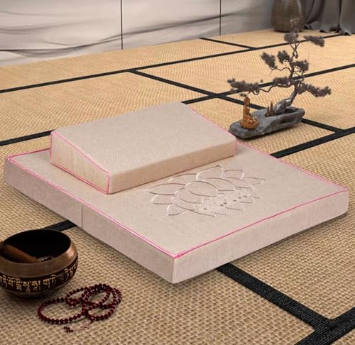 Meditation Mats,Futons, Household Folding, Thickened Fabrics, Coconut Palm, Kneeling Mats(Size:31x31inch,Color:Beige) - color: Beige, size: 31x31inch