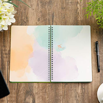 SIIXU Colorful Blank Journal Notebook, Hardcover Unlined Personal Diary to Write in for Women and Girls, Pretty Notepad for Writing, Spiral, 6.8"x9.8", 128 Pages, Autumn