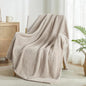 Exclusivo Mezcla Fleece Throw Blanket Extra Large, Super Soft and Warm Blankets for Couch, Sofa and Bed Waffle Textured, Cozy, Fuzzy and Lightweight (Tan, 50x70 Inches) - color: Tan, size: 50x70 in