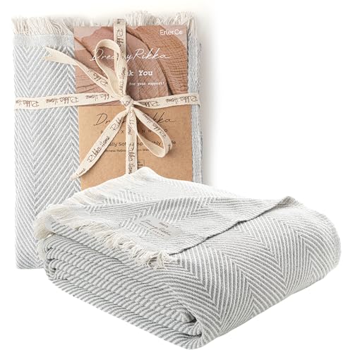 Bed Blanket, Queen Size (79 x 90 Inch), Cotton-Rich Blend, Soft Textured Woven Coverlet, Easycare, Lightweight & Breathable Bed Layering, All Season Bedding, Warm Gray - color: Warm Grey, size: Queen