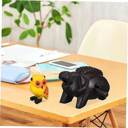 3pcs Wooden Sound Animals Music Block Toad Pig Owl Percussion Instruments for Home Decoration Realistic Sound