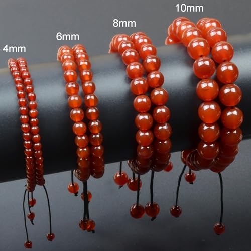 MASSIVE BEADS Handmade Yoga Natural Stone Crystal Healing Power Energy Gifts for Unisex Adult Bracelet Macrame Adjustable - color: Carnelian(Luck), size: 10mm