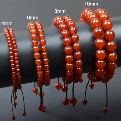 MASSIVE BEADS Handmade Yoga Natural Stone Crystal Healing Power Energy Gifts for Unisex Adult Bracelet Macrame Adjustable - color: Carnelian(Luck), size: 10mm
