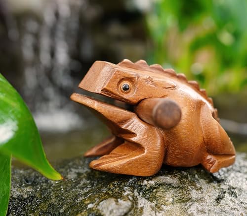BSIRI 5" Wooden Frog Rasp - Musical instruments of Africa Frog Rasp Super Guiro Percussion Frog Wood Block Instrument of Frog Noise Maker Cool Music Gifts Ideas Fun Instruments for Adults and Kids - size: 5 Inches Size