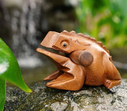 BSIRI 5" Wooden Frog Rasp - Musical instruments of Africa Frog Rasp Super Guiro Percussion Frog Wood Block Instrument of Frog Noise Maker Cool Music Gifts Ideas Fun Instruments for Adults and Kids - size: 5 Inches Size