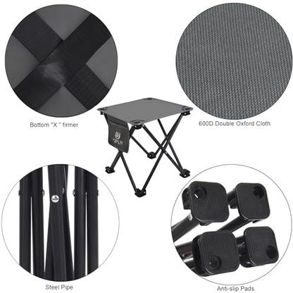 Opliy Camping Stool, Folding Small Chair Portable Camp Stool for Camping Fishing Hiking Gardening and Beach, Camping Seat with Carry Bag (Gray) - color: Grey