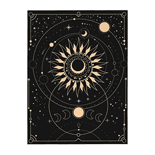 Cafl Tarot Tablecloth Sun Star Moon Tablecloth Waterproof Wrinkle Free Rectangle Table Cloth for Dining Room 54 x 72 Inch