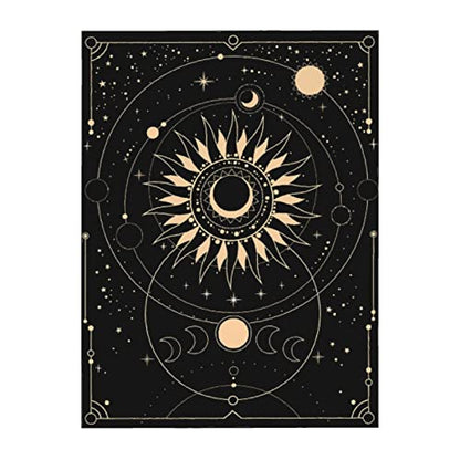 Cafl Tarot Tablecloth Sun Star Moon Tablecloth Waterproof Wrinkle Free Rectangle Table Cloth for Dining Room 54 x 72 Inch