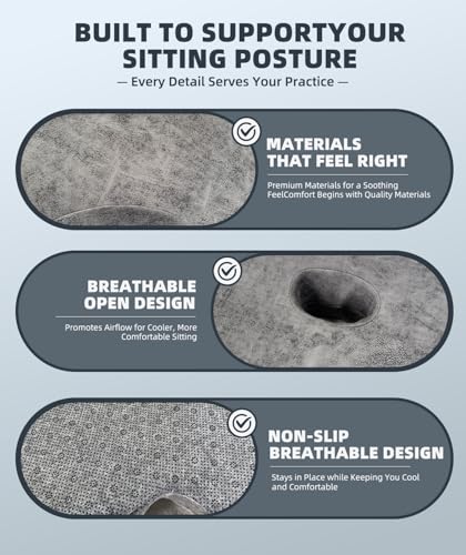 Meditation Cushion for Floor Sitting, Meditation & Floor Cushion Set with Beaded Bracelet and Storage Box, Stable Base for Long Sitting, Mindfulness & Yoga Practice