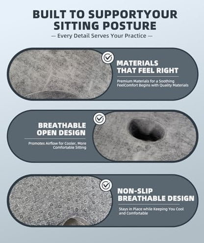 Meditation Cushion for Floor Sitting, Meditation & Floor Cushion Set with Beaded Bracelet and Storage Box, Stable Base for Long Sitting, Mindfulness & Yoga Practice