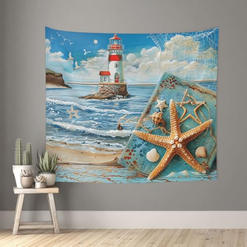 acvKGHW Beach Printed Indoor Decorative Wall Tapestry 60x51in - Soft Polyester Decorative Blanket for Home & Dorm Decor - color: Beach