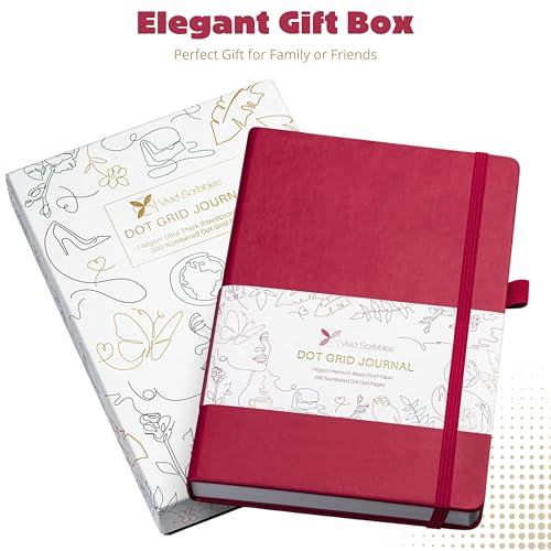 Dotted Journal – 140gsm Bleed Proof Thick White Paper – 200 Numbered Dot Grid Pages – 5.8 x 8.3 inch Bullet Dotted Notebook - color: pink
