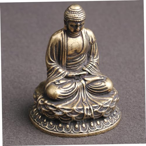 Cabilock Mini Zen Buddha Statue Antique Meditation Ornament for Decor Tranquil Temple Sculpture for Relaxation Zen Aesthetic for Family Friends