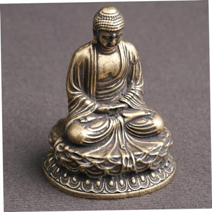 Cabilock Mini Zen Buddha Statue Antique Meditation Ornament for Decor Tranquil Temple Sculpture for Relaxation Zen Aesthetic for Family Friends